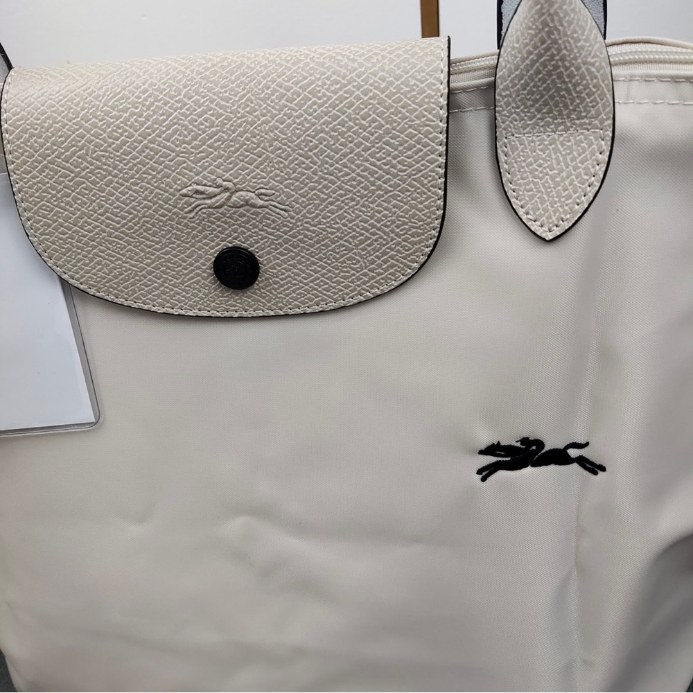 NWT Longchamp Le Pliage Original Large Shoulder Nylon Bag Tote IN OFF WHITE - Picture 5 of 11
